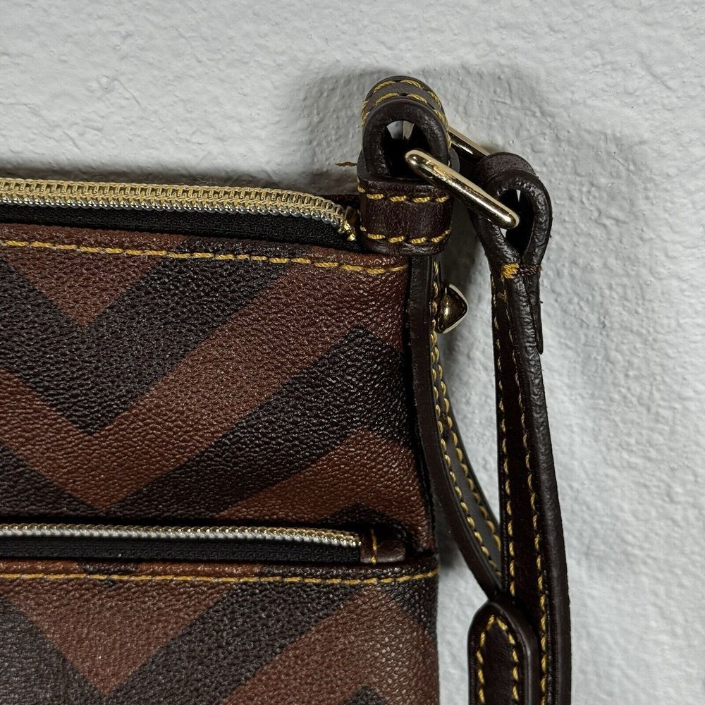Dooney & Bourke Brown Chevron Print Crossbody - Picture 4 of 16